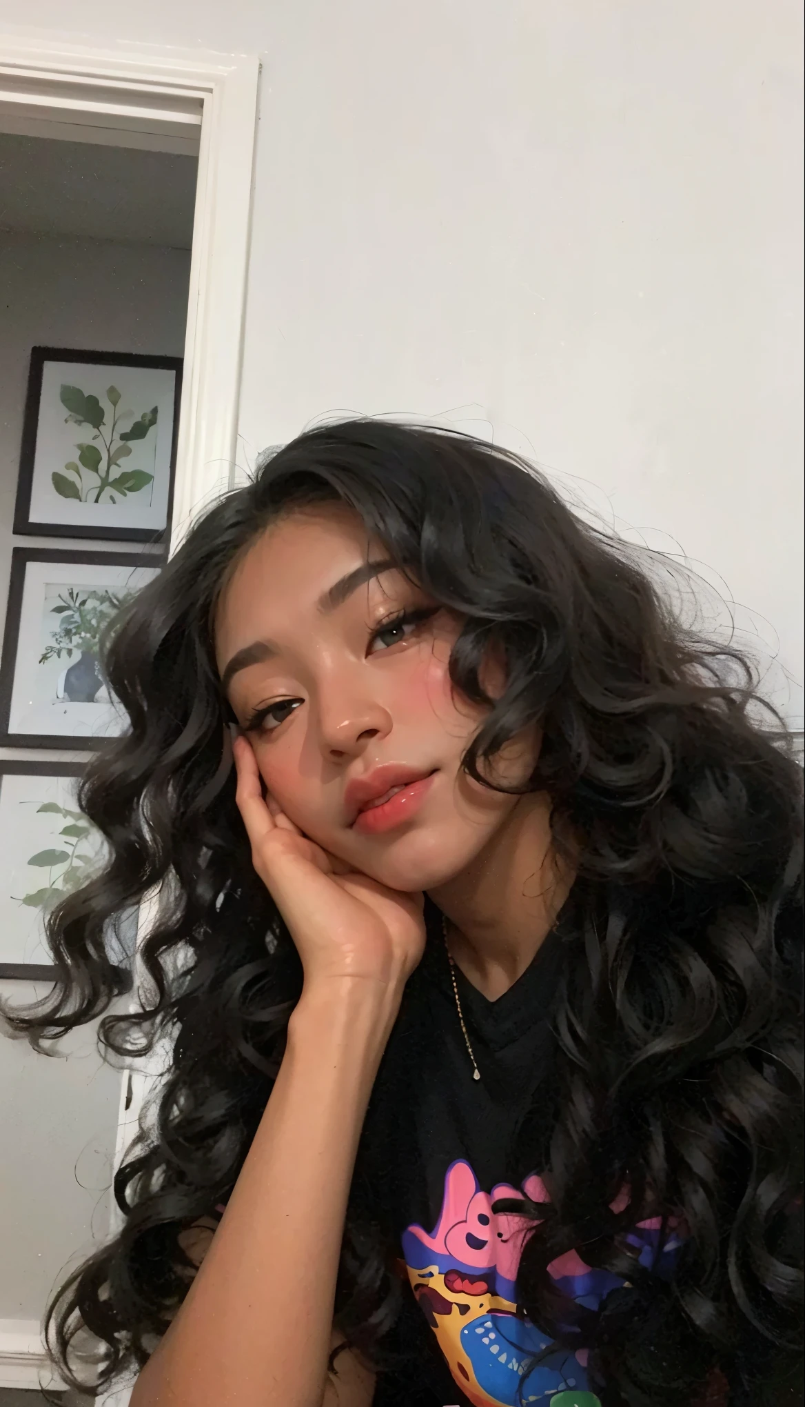 Mermaid eyes, sensuous, latina, Bblack hair, Asian