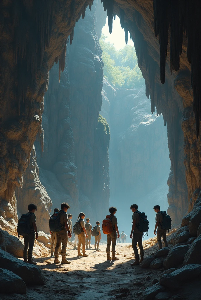 10 students in the cave