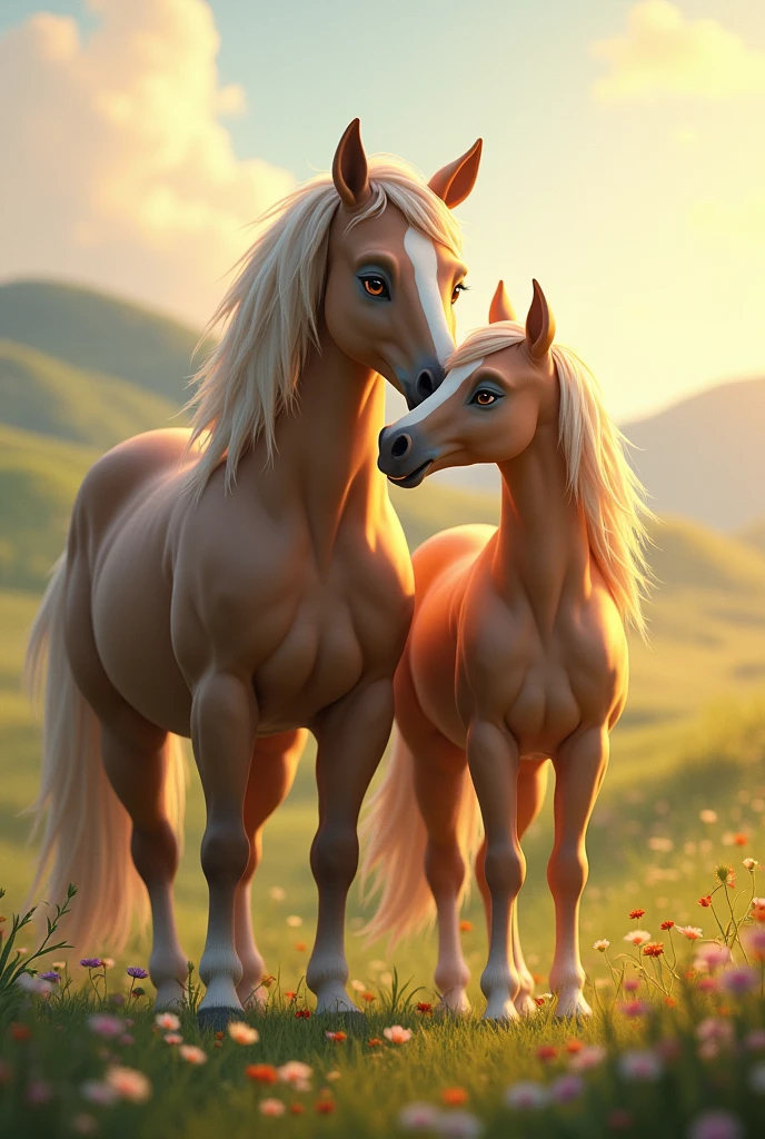 male horse and female horse moment