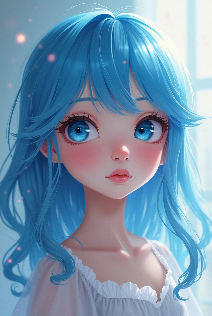 A girl with and blue hair