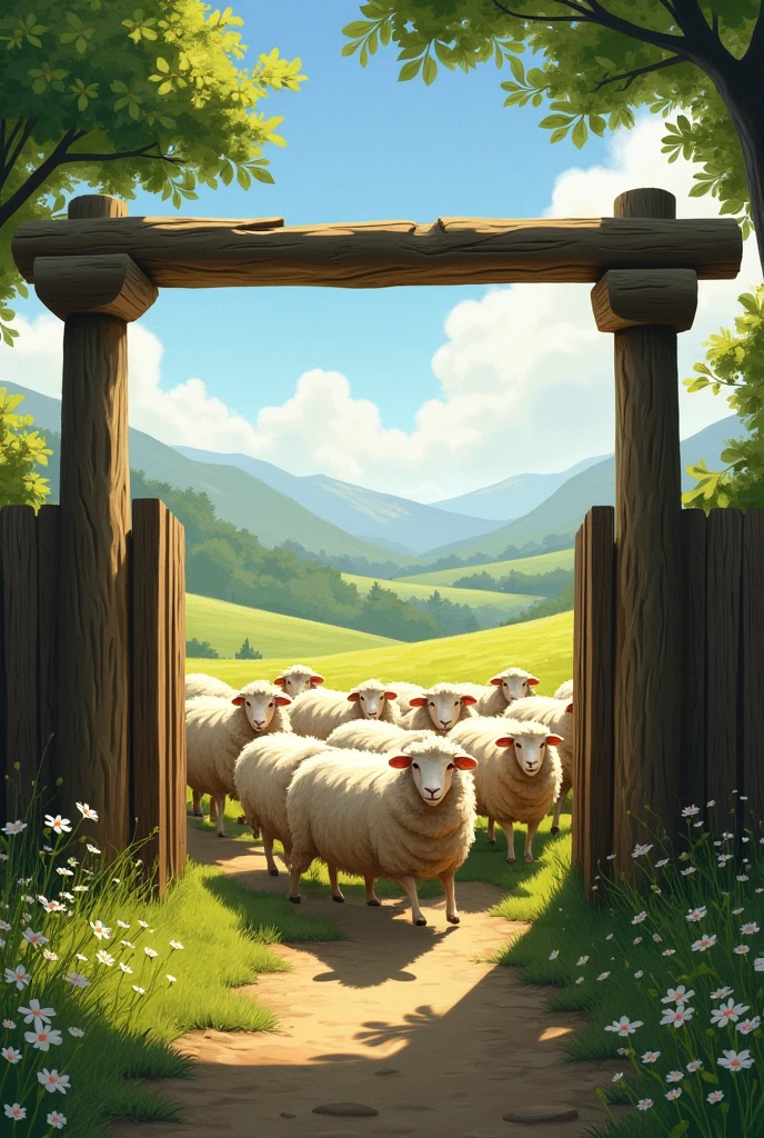 The gate through which the sheep pass to enter the fold