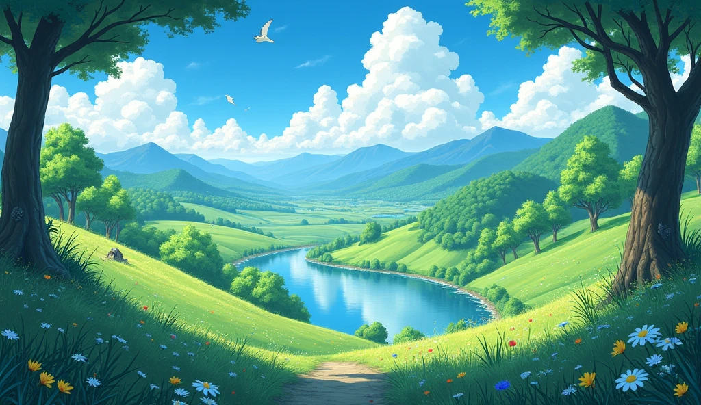 Masterpiece、An illustration、High definition、Ghibli style、landscape、nature