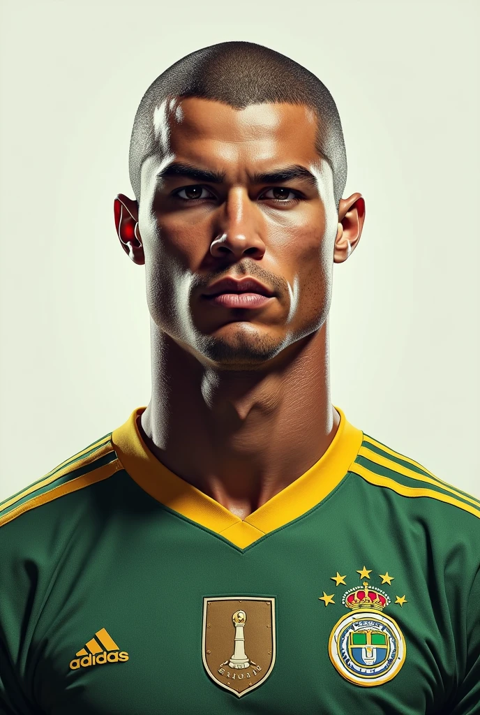 Bald Cristiano Ronaldo wearing Cruzeiro shirt