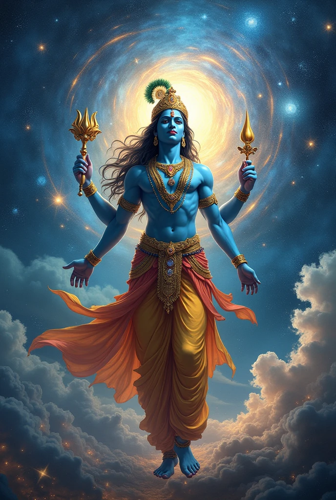 Create the lord Krishna control the universe