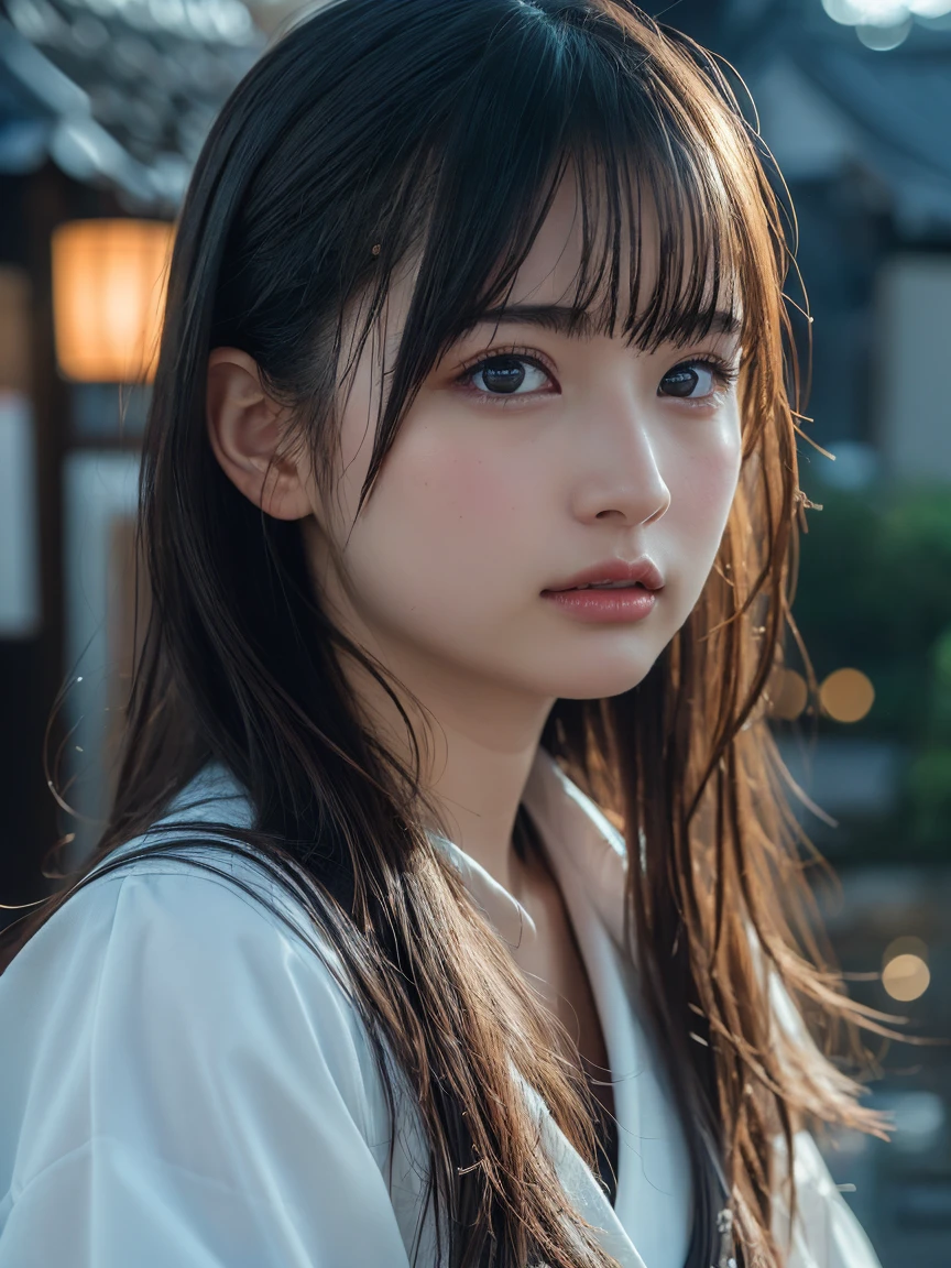 Highest quality,High resolution,Beautiful Eyes,Detailed Background,[Backlight],(Facial lighting),[close:0.8],(8k、RAW Photos、Highest quality、masterpiece:1.2)、(Realistic、Kyoto

