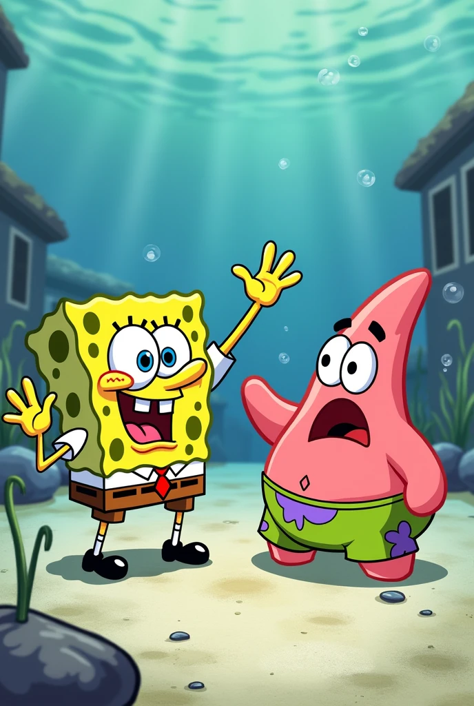 SpongeBob slapping Patrick