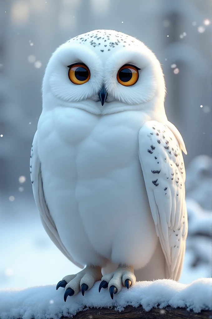 I ưant an snow owl with big eyes nice