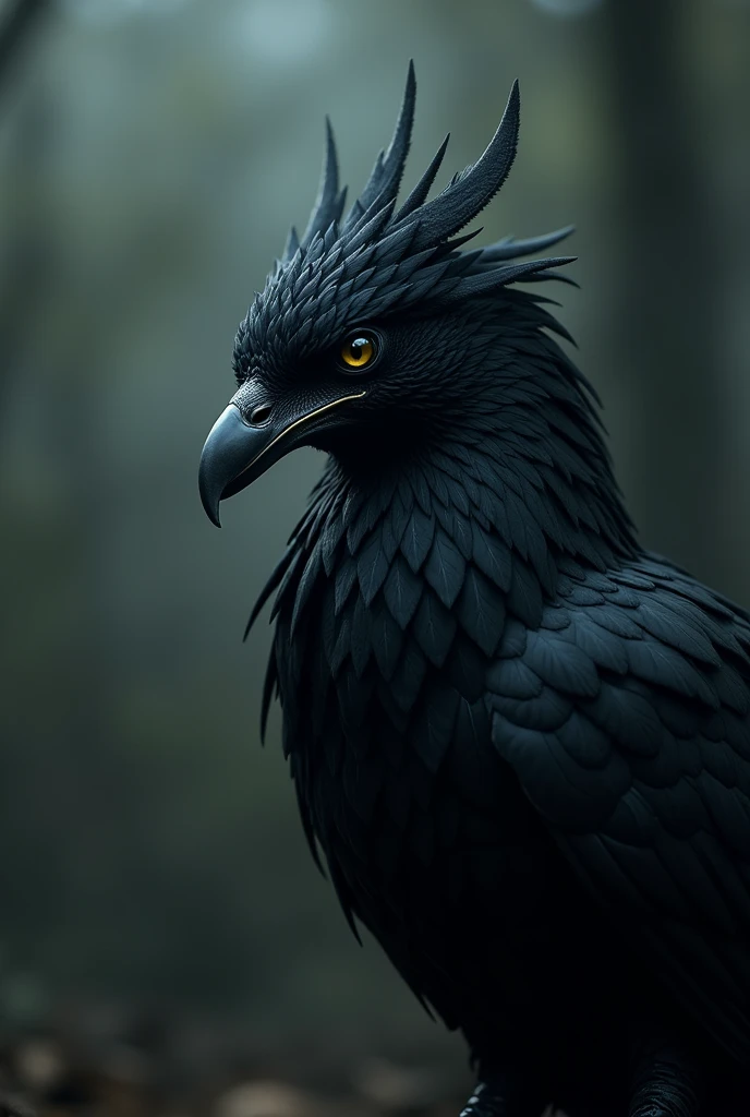 Phoinex bird black channel logo with blur no face background is realstic horror