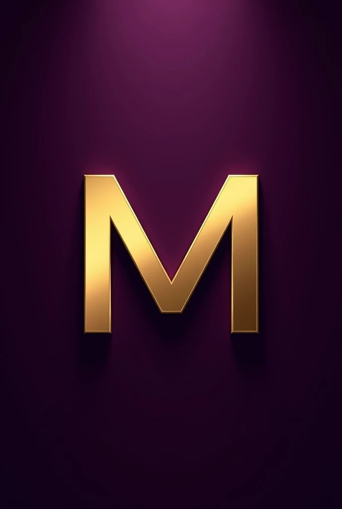 please make me a logo, letter "em" with a bold and GLAM style, using gold collor and dark purple for background 