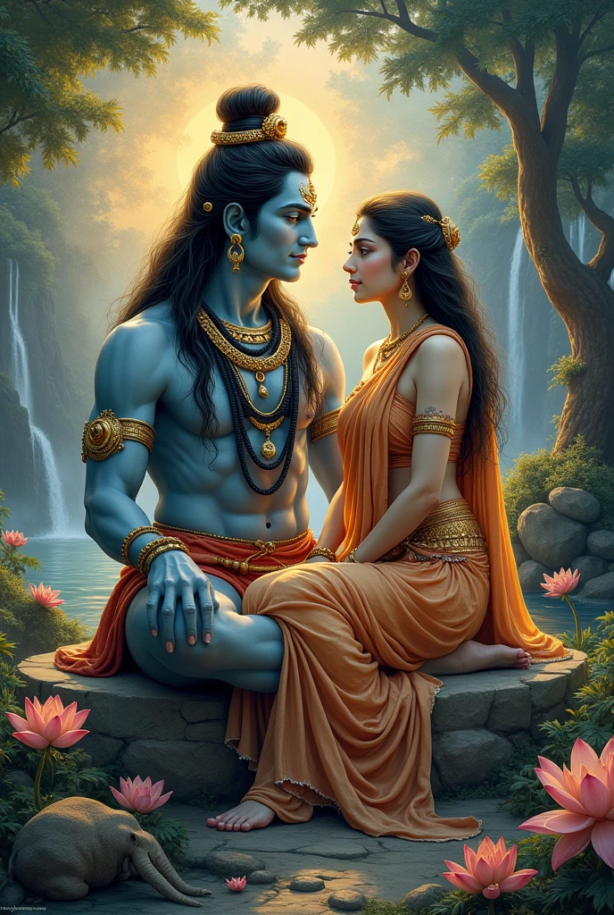 Create the image lord shiva and parvati
