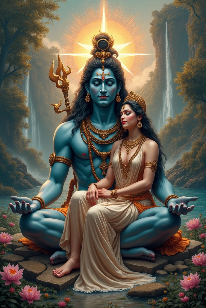 Create the image lord shiva and parvati 