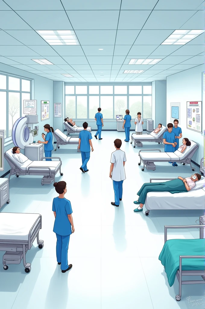 Clipart of hospital inside scene