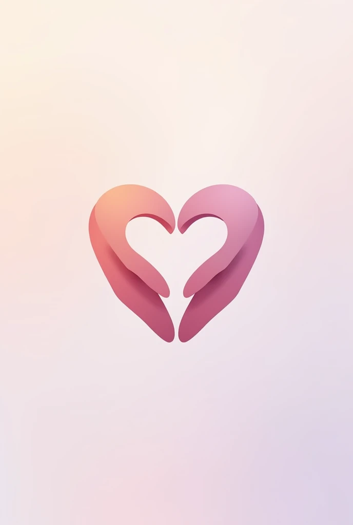 Create a minimalist and elegant friendship logo that features two intertwined hands forming a heart shape. The design should use soft pastel colors, with smooth, flowing lines and a modern, clean aesthetic. The background should be a subtle gradient, transitioning from a light blush pink to a soft lavender. The overall style should evoke feelings of warmth, connection, and harmony, symbolizing a deep and enduring friendship.