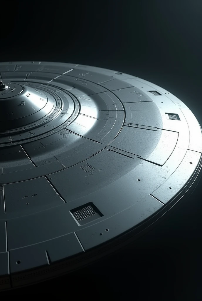 Silver Mothership uap close up