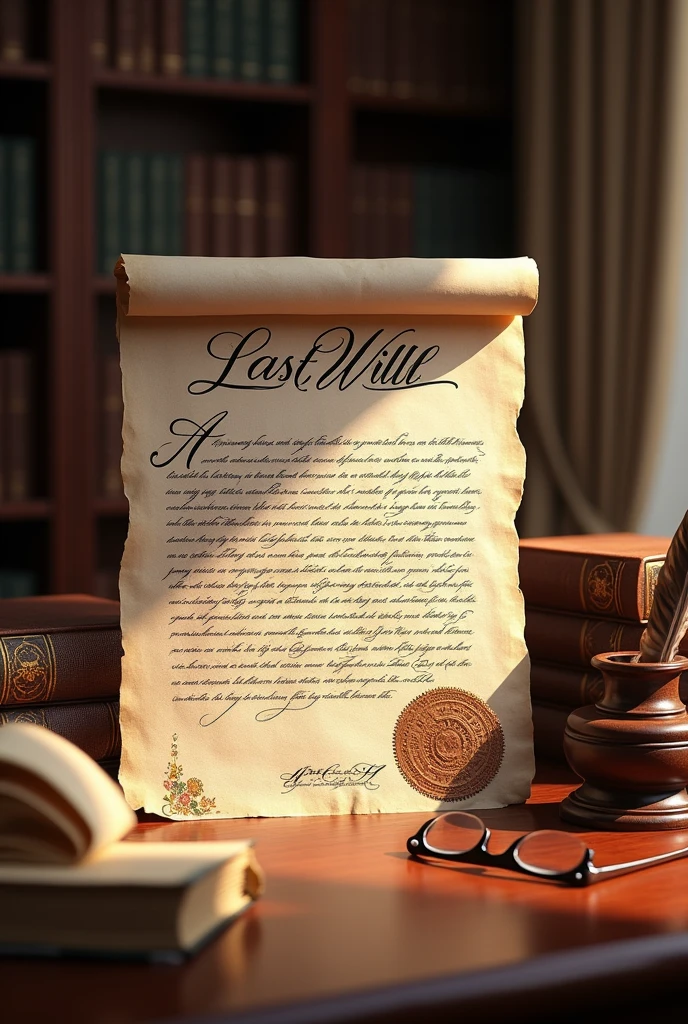 Realistic image of a will document