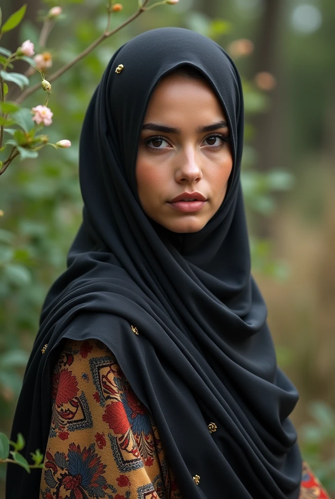 She is a woman who likes nature, she likes free style and aesthetics. She wears the hijab but her style is fierce. She symbolizes a woman with a high IQ and of course she is beautiful, with black eyes