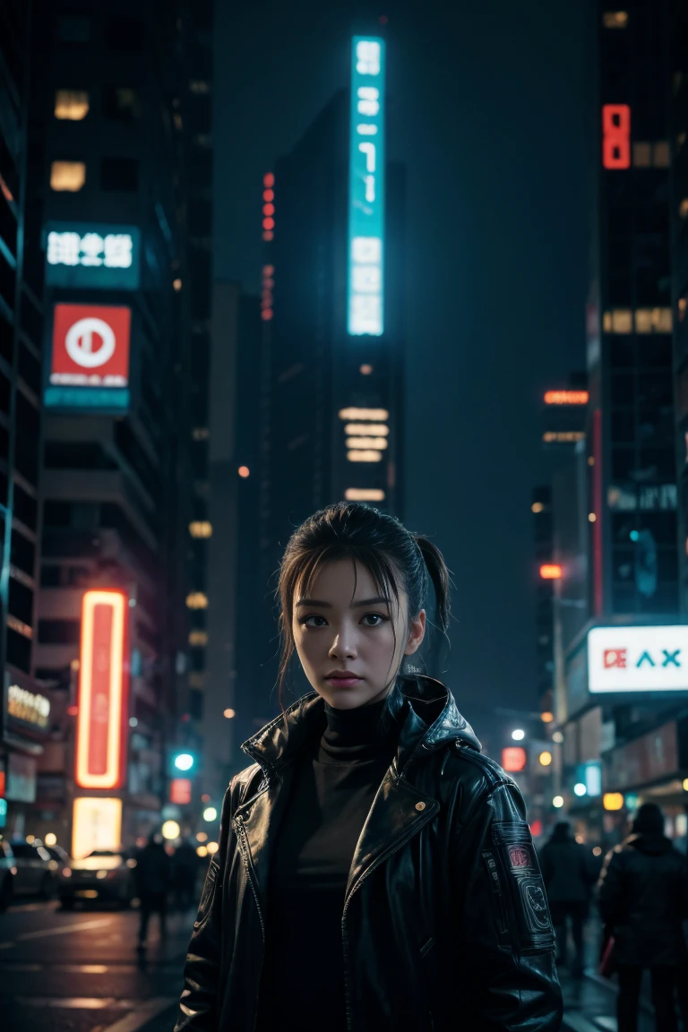 Cyberpunk citizen Background without peoples on focus. The image is in high definition, the photo was taken with professional equipment