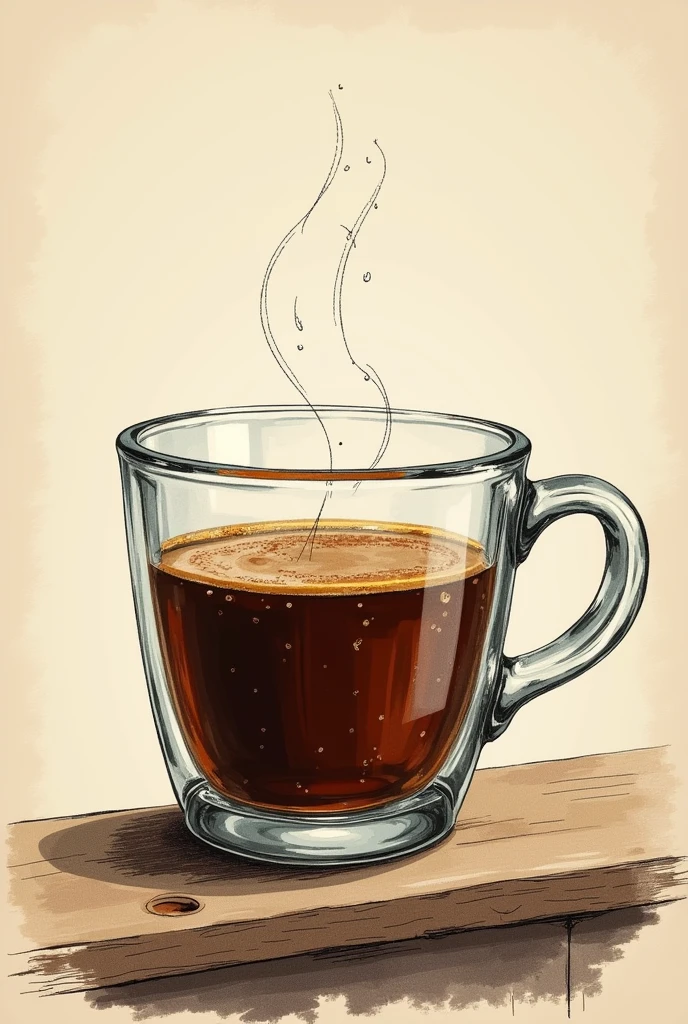 Drinking glass, having a cup of coffee, I need it to look a little vintage or like I draw, soon 