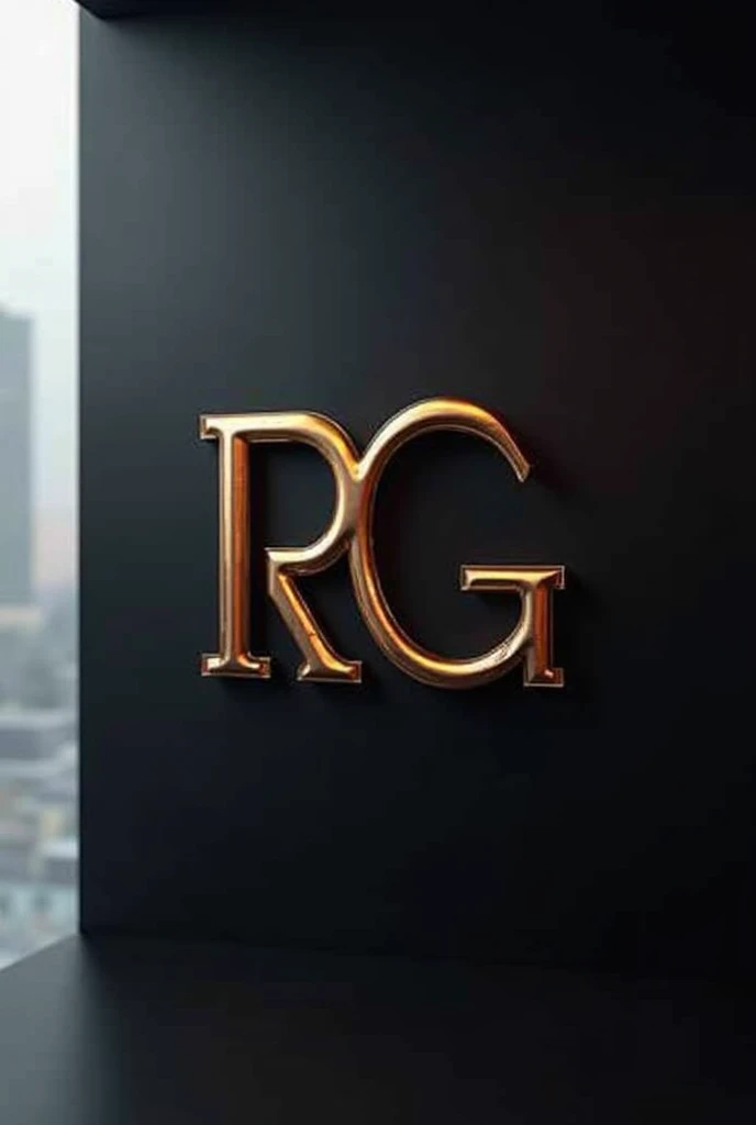 Create a logo for "Roya Glam," a modeling agency specializing in AI models. The design should seamlessly blend elements representing both human and AI models. Incorporate sleek, modern aesthetics that reflect sophistication and innovation. Consider using abstract or geometric shapes to symbolize the fusion of human beauty and advanced technology, with a color palette that exudes elegance and futuristic vibes. The logo should capture the essence of cutting-edge fashion and the seamless integration of AI in the modeling industry. Blend the logo with the two letters RG