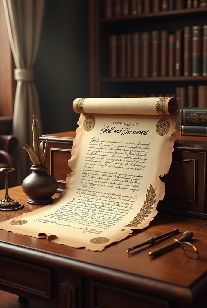 Realistic image of a will document