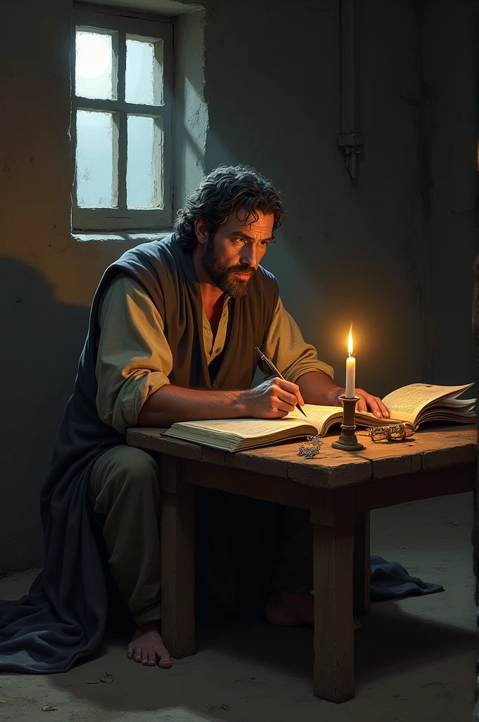 Poor man studying