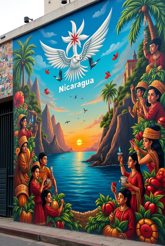 I need an idea for a mural about the patriotic month in Nicaragua and also for the anniversaries of the month of October