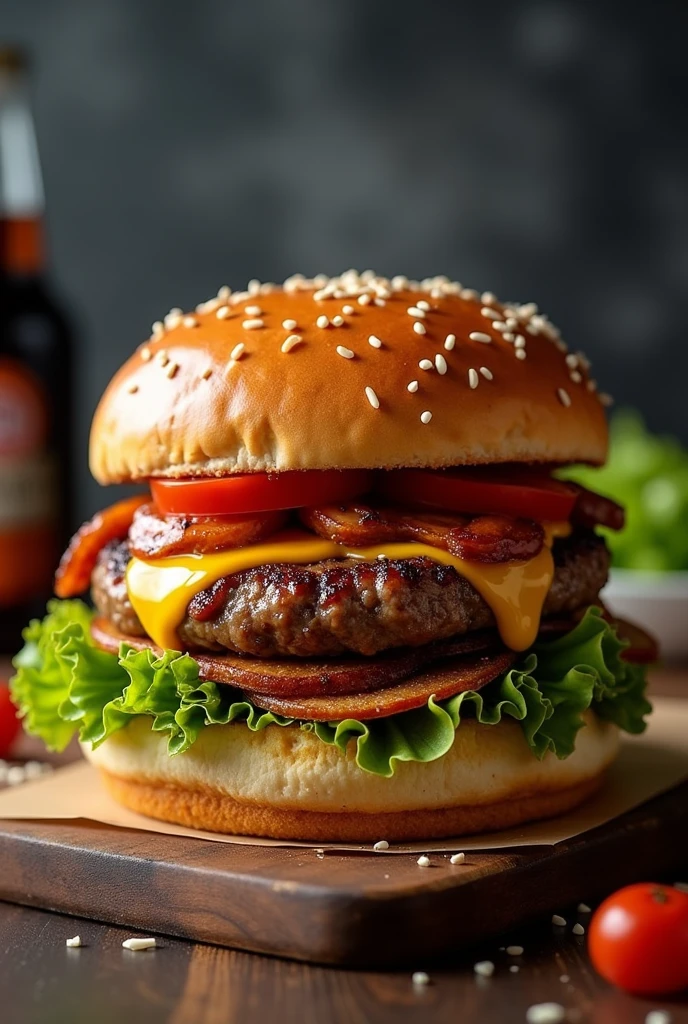 Put together a slideshow decoration with the theme of a burger coming soon