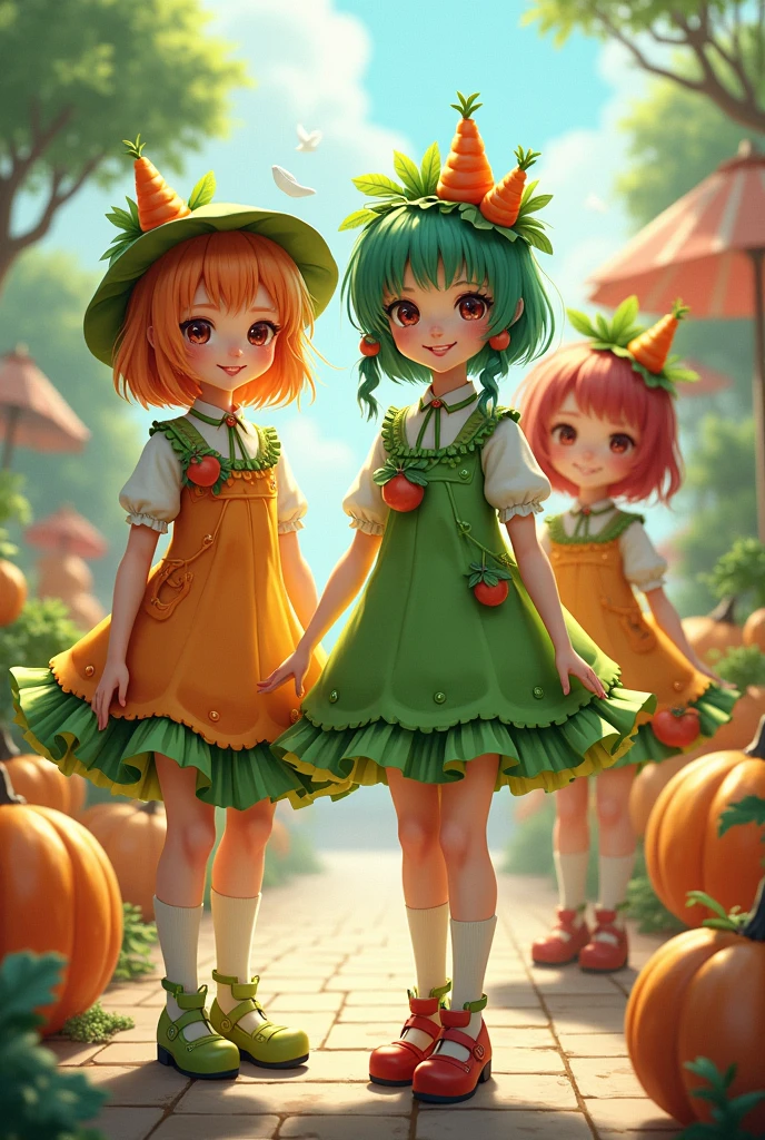 Vegetable cute girls dress outfit