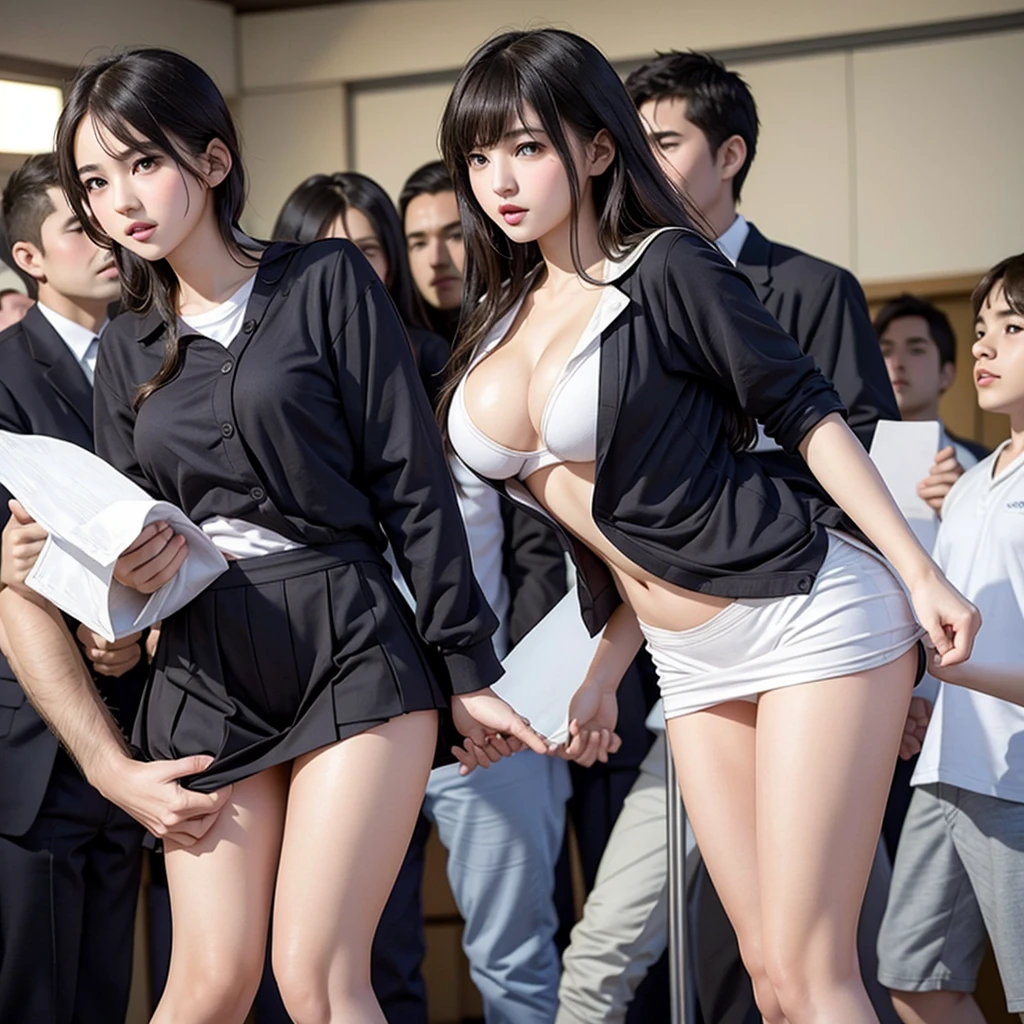 A high school girl is embarrassed by her beautiful and innocent underwear and the mischievous high school boys get aroused by seeing her., A model-like baby-faced gal, Training camp, Sexy bare skin exposed by high school boys, My butt is touched by high school boys, Being molested by high school boys, My breasts are grabbed by high school boys, Being seen committing a sexual assault in public is embarrassing and makes it difficult to resist, Staring at the audience, Beautiful black hair, Beautiful Eyes, Ultra high definition, Clear white skin, Slender body, Japanese, Anatomically correct, Inner thighs
