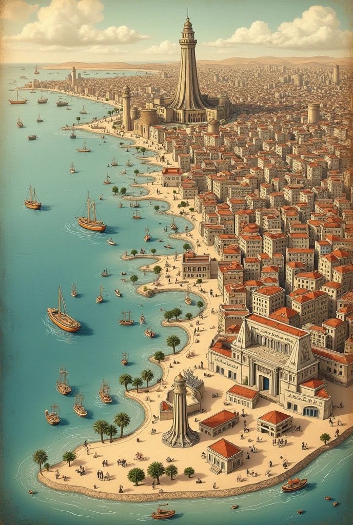 A map of Alexandria with points marked, indicating possible locations