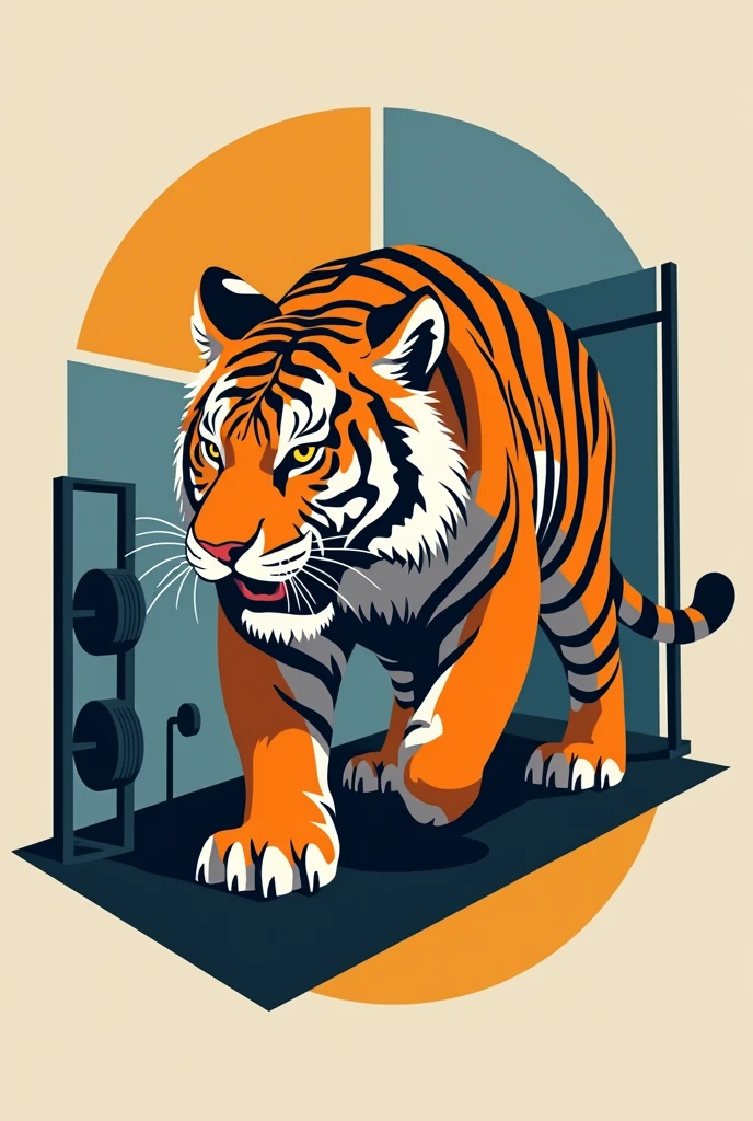 Isotype of a tiger and a gym