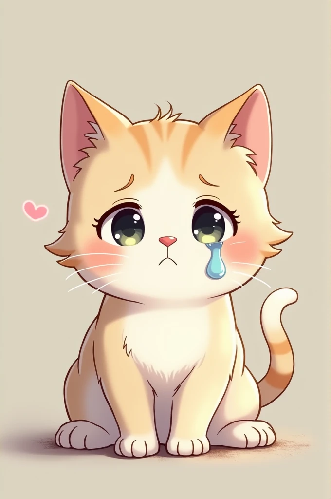 Cute cat img sad and tear (anime)