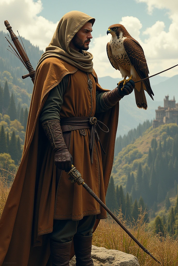 Medieval falconer 15th century
