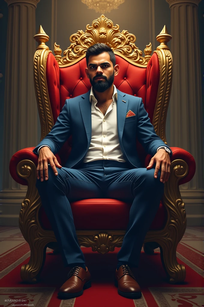 Virat kohli sitting rayal in kings seat and _itz._.charan_18_  up side on seat