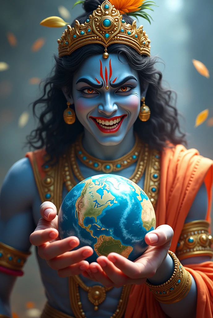 God krishna angry laughing smile,in. Hand earth Fly