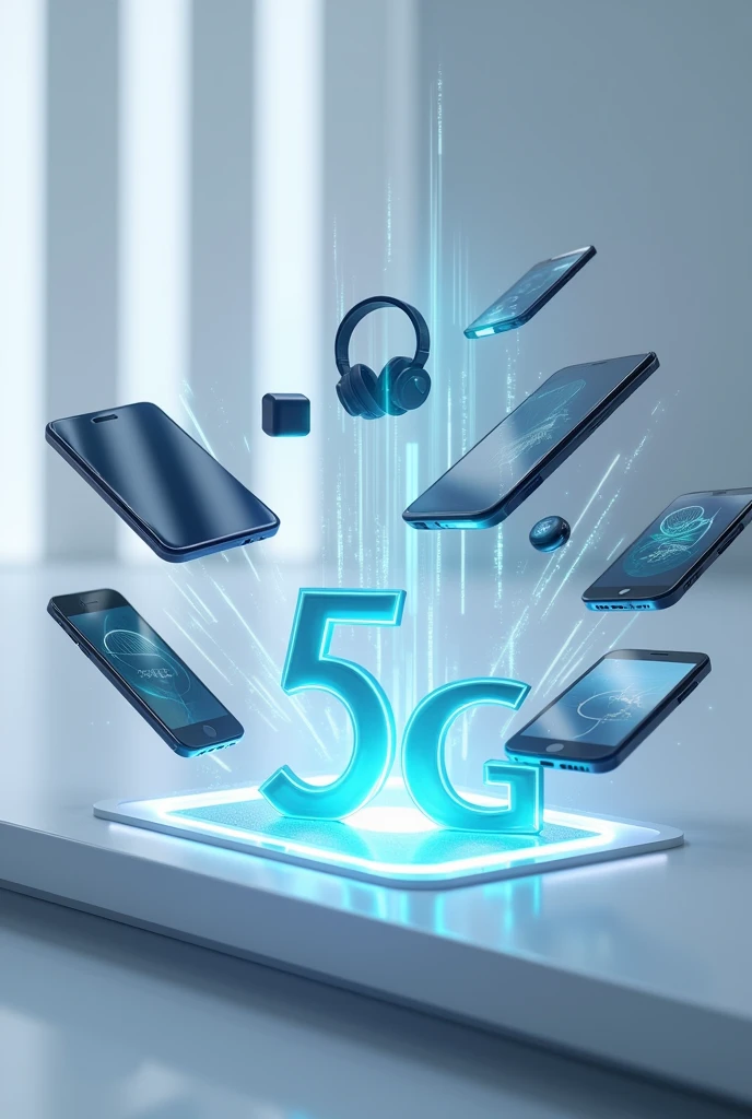 Modern technology gadgets with 5g network
