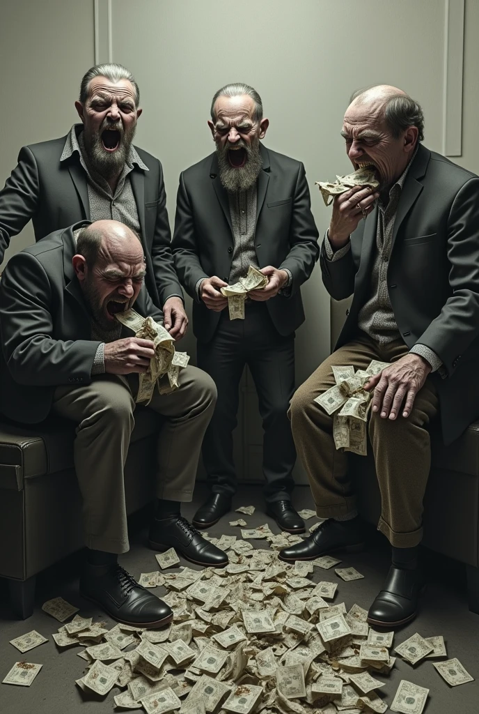People eating money