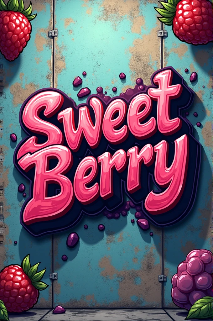 A logo with the name sweetberry in graffiti