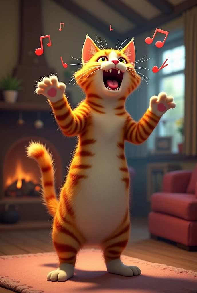 Cat sings