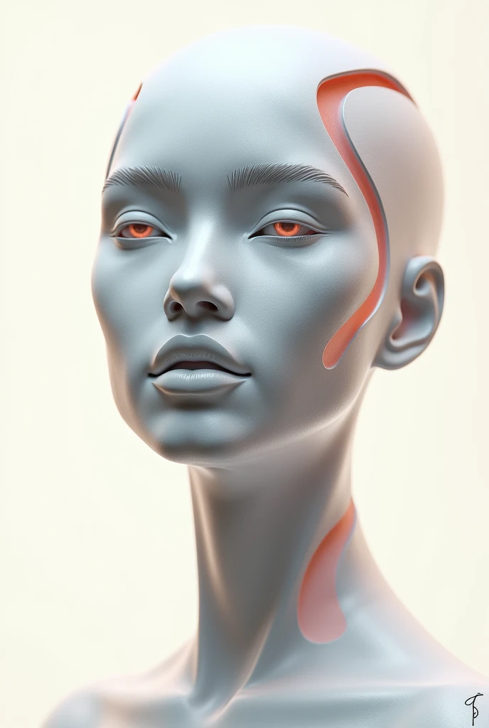 Create a logo for "Roya Glam," a modeling agency specializing in AI models. The design should seamlessly blend elements representing both human and AI models. Incorporate sleek, modern aesthetics that reflect sophistication and innovation. Consider using abstract or geometric shapes to symbolize the fusion of human beauty and advanced technology, with a color palette that exudes elegance and futuristic vibes. The logo should capture the essence of cutting-edge fashion and the seamless integration of AI in the modeling industry