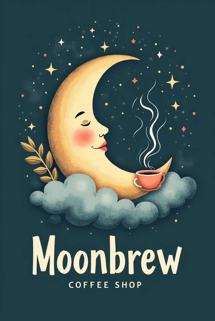 Crie a logo de uma cafeteria que se chama moonbrew