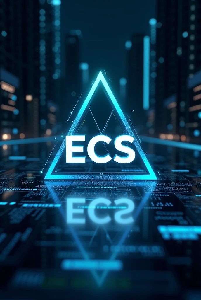 an image related to the crypto market, with graphics and institutional analysis with data and indicators. This image must contain the initials ECS and written in full Elite Crypto Society in a smaller size than the initials.. and that it is in an environment "hitech" and also an illuminating triangle 