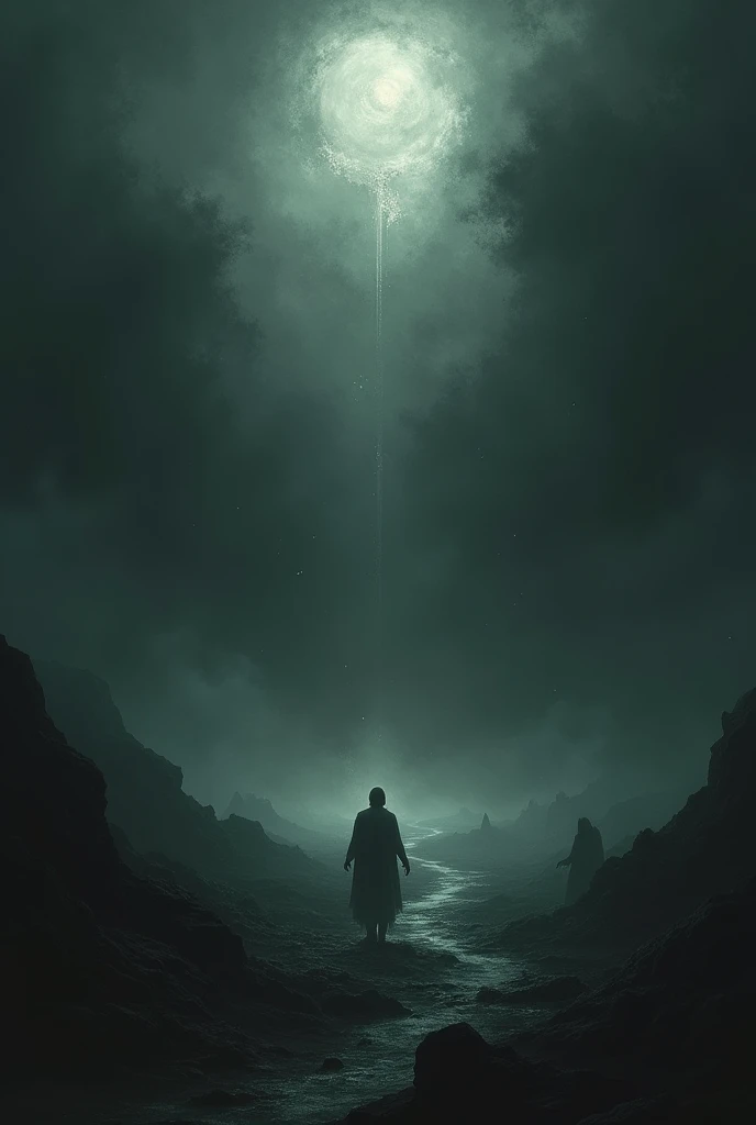 create an image that reflects the darkness and gloom of genesis 1:1