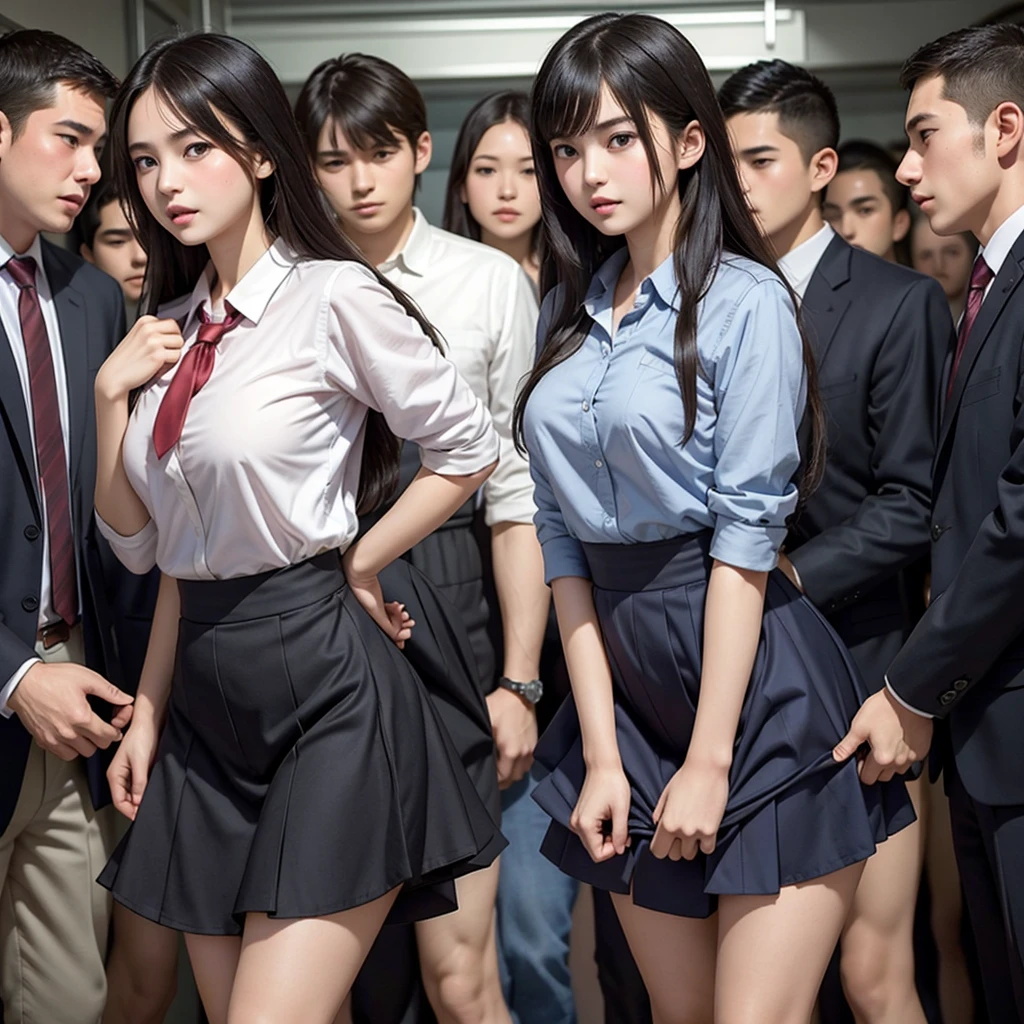 A high school girl is embarrassed by her beautiful and innocent underwear and the mischievous high school boys get aroused by seeing her., A model-like baby-faced gal, Training camp, Pushed down by high school boys, My butt is touched by high school boys, Being molested by high school boys, My breasts are grabbed by high school boys, Being seen committing a sexual assault in public is embarrassing and makes it difficult to resist, Staring at the audience, Beautiful black hair, Beautiful Eyes, Ultra high definition, Clear white skin, Slender body, Japanese, Anatomically correct, Inner thighs