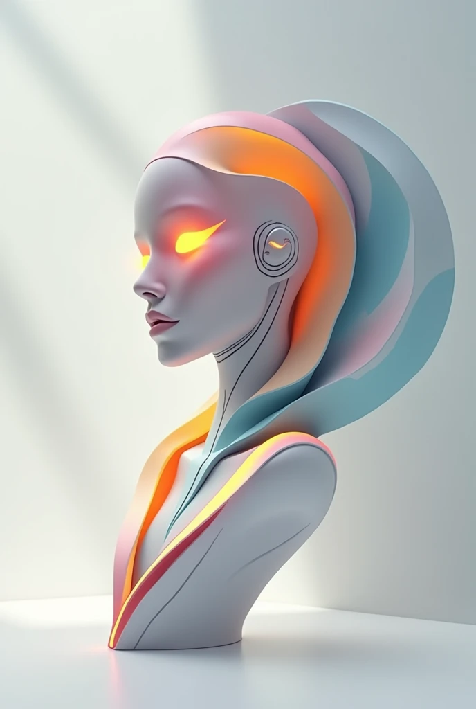 Create a logo for "Roya Glam," a modeling agency specializing in AI models. The design should seamlessly blend elements representing both human and AI models. Incorporate sleek, modern aesthetics that reflect sophistication and innovation. Consider using abstract or geometric shapes to symbolize the fusion of human beauty and advanced technology, with a color palette that exudes elegance and futuristic vibes. The logo should capture the essence of cutting-edge fashion and the seamless integration of AI in the modeling industry
