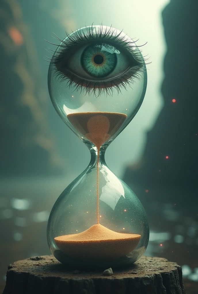 ate image of hours glass and add eye on it