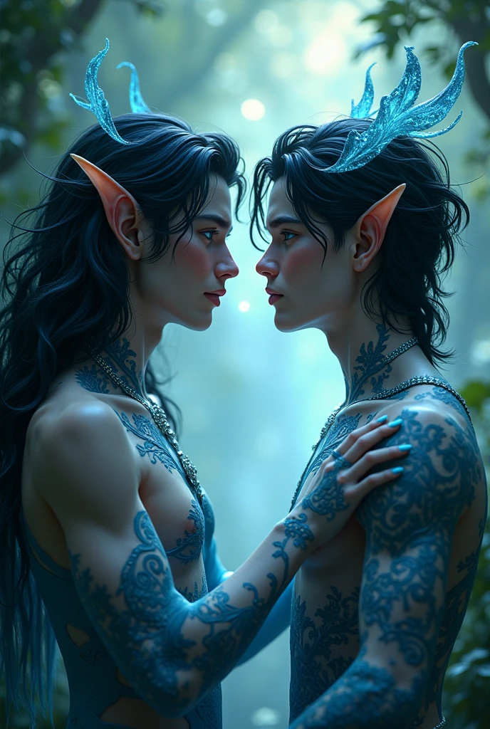 Men, fae, black hair, blue eyes, 2,
