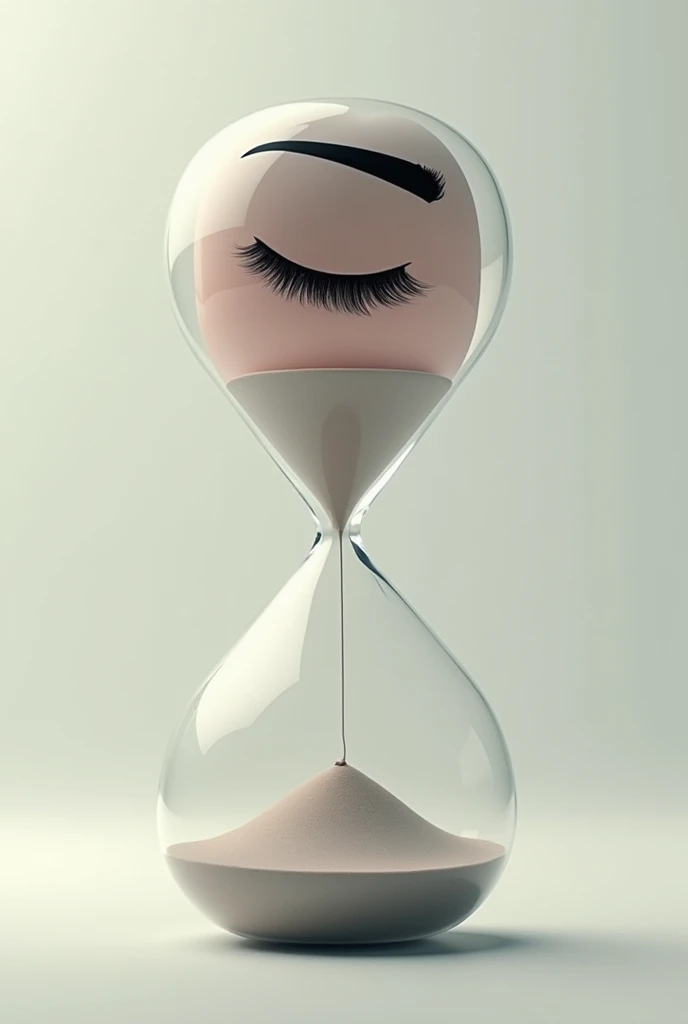ate image of hours glass and add close eye with eyeliner
on it
