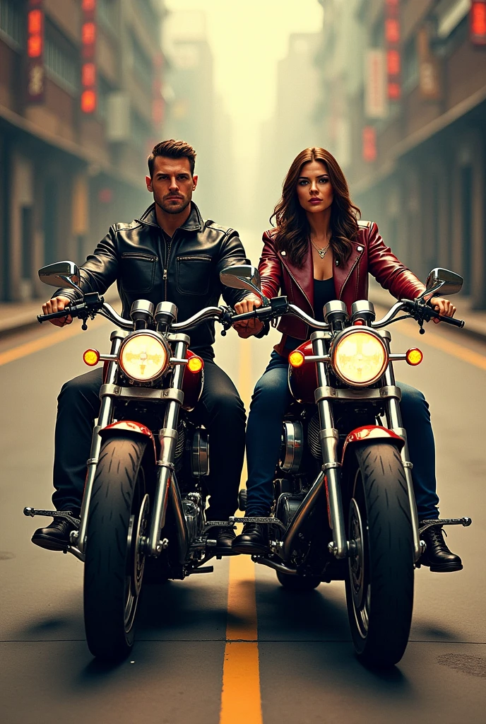 motorcycle club couple emblem 