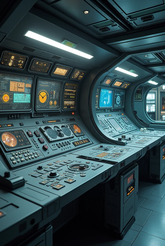 modern space but with old instruments on one side and modern ones on the other